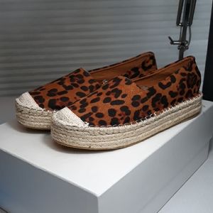 Leopard print stacked espadrilles